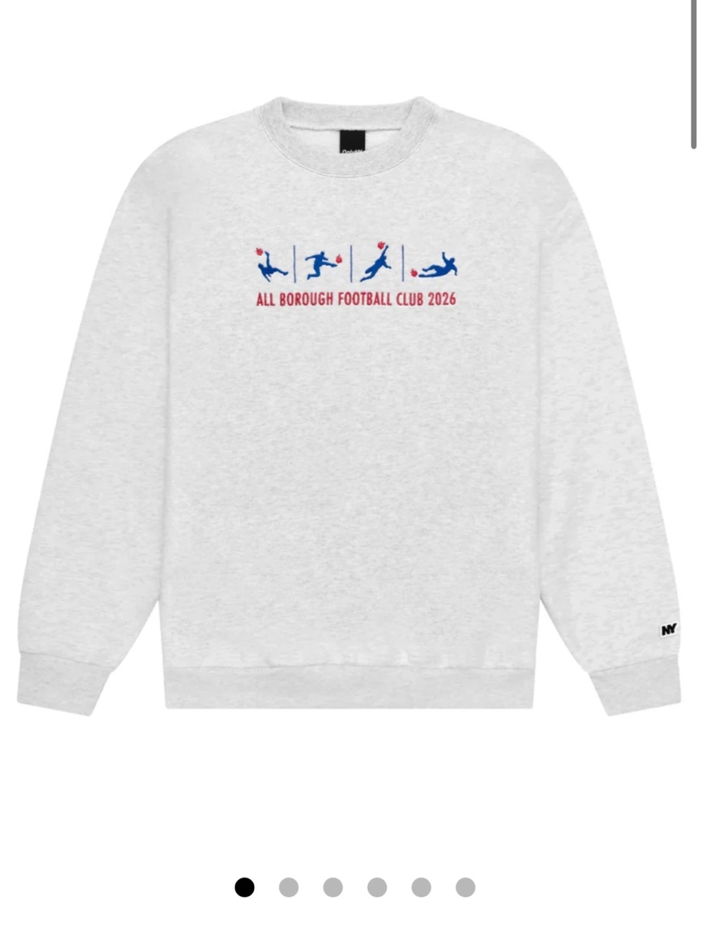 2026 OnlyNy Soccer Crewneck Sweatshirt - Heather White